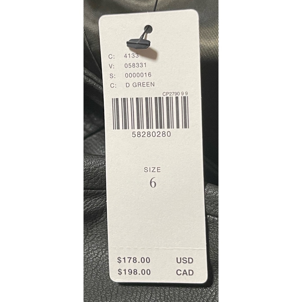 Anthropologie Kellie Faux Leather Fur Trim - NWT - SZ 6 - Picture 8 of 14